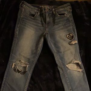 American Eagle super stretch distressed jeggings
